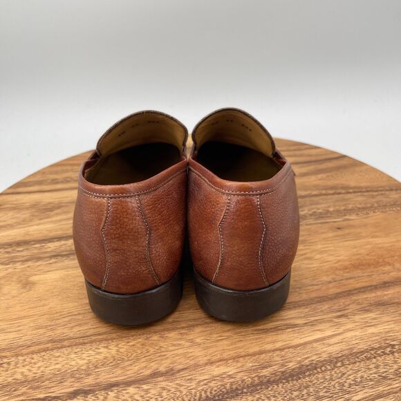 Di Bianco Loafers Mens Size 10 Brown Leather Slip On Dress Shoes Made in Italy main image 9